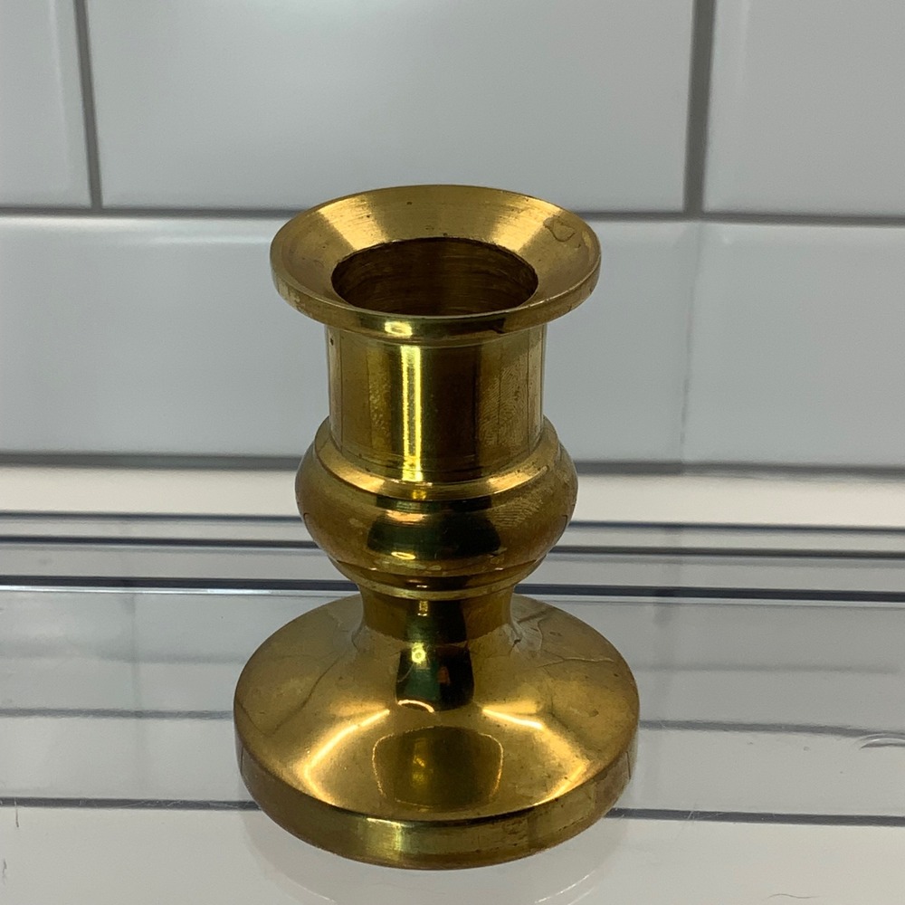 Vintage Unbranded Traditional Baluster Brass Gold 2.75 Inch Height